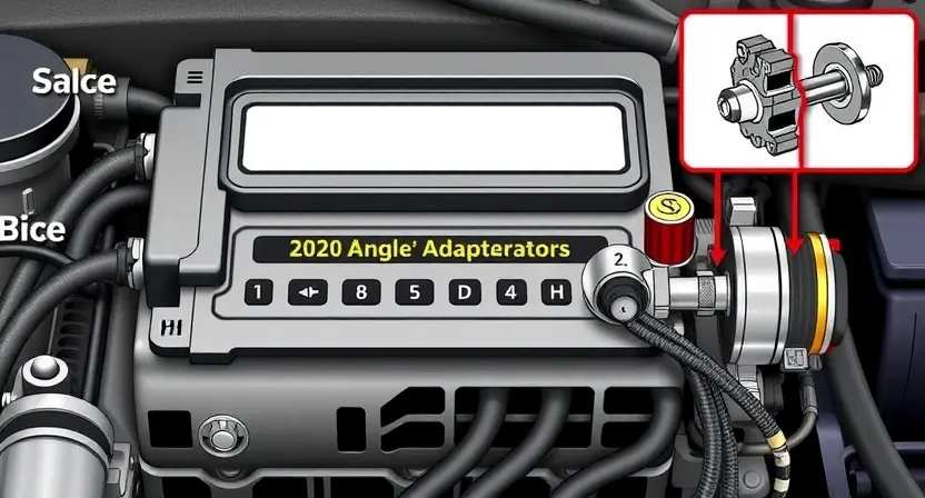 A detailed illustration of an engine control unit (ECU) with various sensors and wiring, highlighting the phase angle adaptation system. Include visual representations of the camshaft and crankshaft, showing their relative positions. The image should depict the diagnostic trouble code P2BF0 and its potential causes in a car engine.