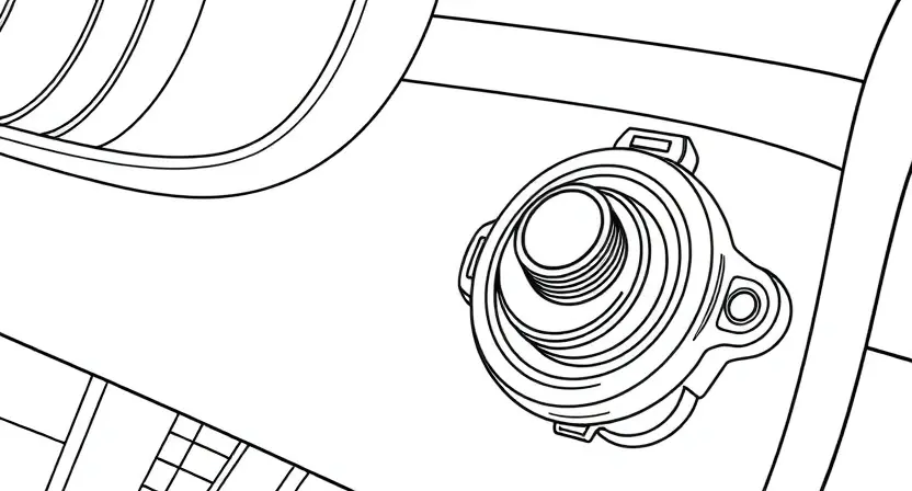 A high-quality technical illustration of an electronic accelerator pedal with a visible potentiometer component, showing automotive diagnostic context, clean lines, precise engineering details, neutral background, no text or labels, suitable for automotive repair documentation