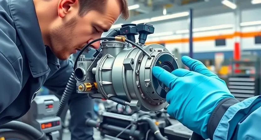 A detailed, high-quality illustration of an Opel car's electronic throttle body being inspected by a mechanic. The throttle body should be clearly visible, with various sensors and components highlighted. The background should show a clean, well-lit automotive repair shop environment. Focus on the mechanical aspects and diagnostic tools.