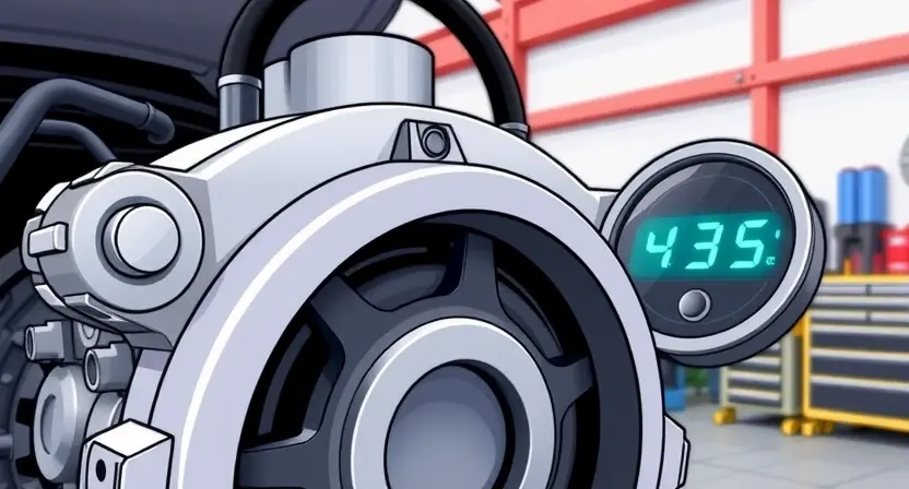 A close-up, detailed illustration of an ABS pump with a voltmeter displaying a low voltage reading. The pump should be realistically rendered, showing its components. The voltmeter should be clearly visible and indicate a voltage below the expected operating range. The background should be a clean, technical environment, perhaps a workshop or laboratory. Focus on the pump and the voltage reading.