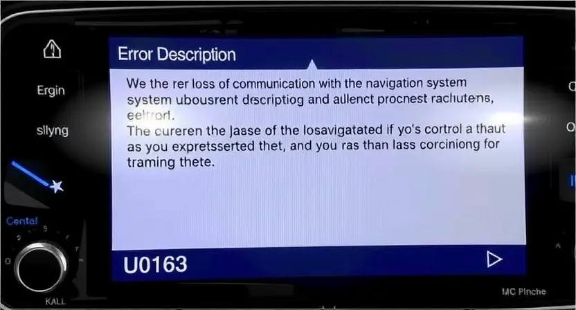 Общее описание ошибки — Код ошибки U0163: Потеря связи с блоком управления навигационной системой