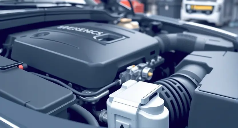 A close-up, detailed illustration of a car engine bay. Focus on the engine control unit (ECU) and related sensors, with subtle visual cues indicating a potential issue – perhaps a slightly discolored sensor or a faint, stylized warning symbol near the ECU. The overall aesthetic should be clean and informative, highlighting the relevant components without being overly technical or cluttered. The background should be blurred, suggesting a professional automotive workshop environment.