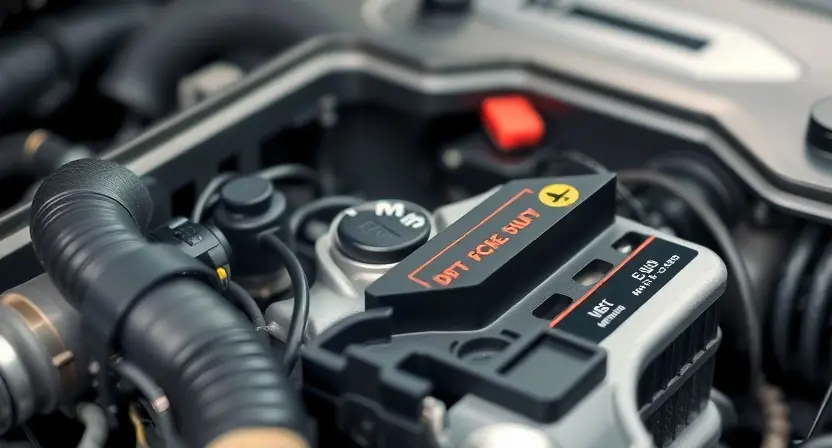 A close-up, detailed illustration of a car's engine control unit (ECU) with highlighted diagnostic trouble code (DTC) P2190. Focus on the electronic components and wiring within the ECU. The background should be blurred, suggesting a workshop environment.
