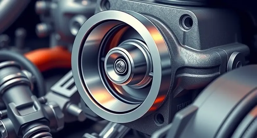A close-up, detailed illustration of a car's throttle body, highlighting its internal components. Focus on the butterfly valve, throttle plate, and associated sensors. The image should convey a sense of mechanical precision and functionality. Use realistic textures and lighting to showcase the metallic parts.