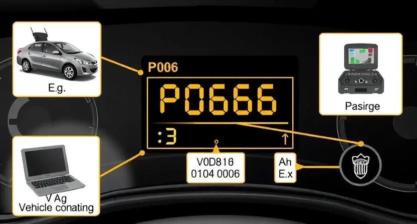A detailed illustration of a car's diagnostic trouble code (DTC) display showing P0606, with accompanying visual representations of the affected system (e.g., vehicle's computer, data logging). The image should clearly depict the code and related components.