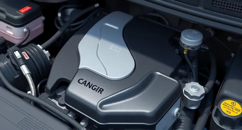 A close-up, detailed illustration of a car engine bay with a focus on the engine control unit (ECU) and related sensors. The engine should appear clean and well-maintained. Subtle visual cues indicating a potential issue (e.g., a slightly loose wire, a sensor with a faint discoloration) can be included without being overly dramatic. The overall lighting should be bright and professional, highlighting the components.