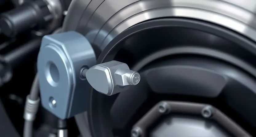A close-up illustration of a car's brake system, focusing on the pressure sensor and its connection to the engine control unit (ECU). The sensor should be clearly visible, with wires leading to the ECU. The background should be a slightly blurred view of the car's interior. The overall image should convey a sense of technical precision and diagnostic analysis.