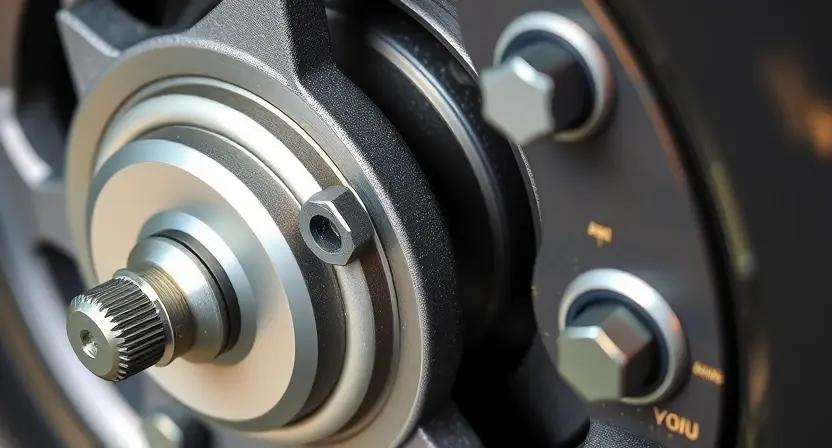 A close-up photograph of a car's front right wheel hub assembly. The focus should be on the speed sensor and its connection points. The surrounding components should be clearly visible, showing the overall structure of the wheel hub. The image should convey a sense of mechanical detail and precision.