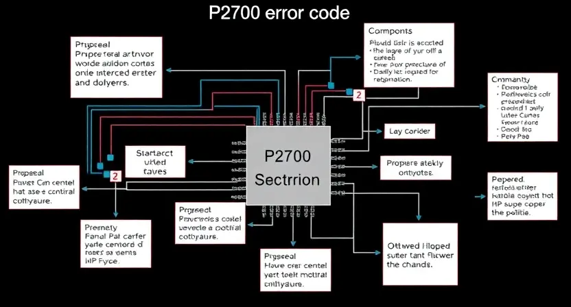 A detailed schematic diagram illustrating the P2700 error code, with visual representations of the affected components and potential causes. Include labels for key parts and connections. The diagram should be clean, professional, and easy to understand.