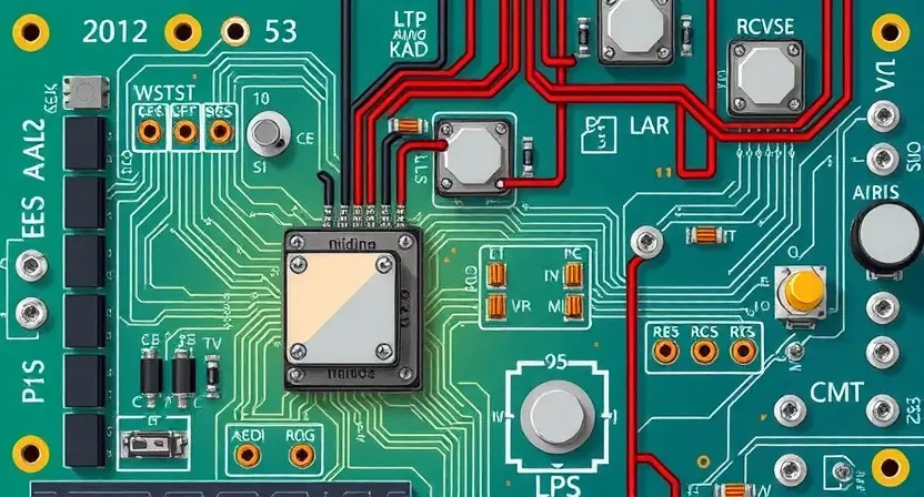 A detailed illustration of a circuit board with a концевой выключатель педали (pedal limit switch) highlighted. The circuit board should show wiring and components related to the pedal control system. Focus on the physical appearance of the switch and its connection to the circuit.