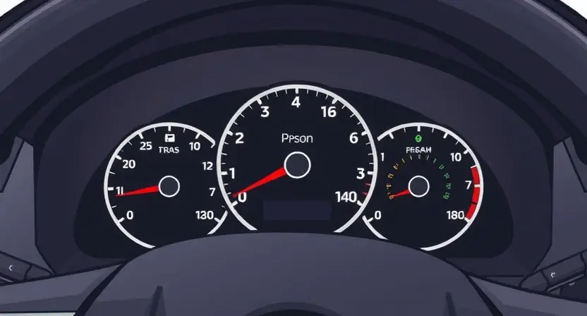 A detailed illustration of a car's dashboard with a focus on the instrument cluster. The image should visually represent a diagnostic error related to low barometric pressure, perhaps with a subtle warning light illuminated or a graphical representation of pressure readings. The overall aesthetic should be clean and informative, suitable for an automotive repair guide.