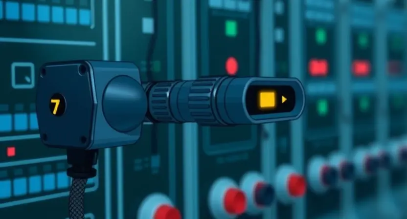 A close-up, detailed illustration of a sensor connected to a control circuit. The sensor should appear slightly dimmed or with a weak signal indicator. Focus on the connection points and wiring, emphasizing a low-signal condition. The background should be a blurred representation of an industrial control panel.