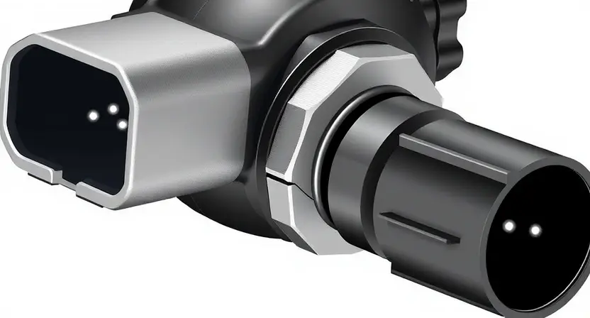 A close-up, detailed illustration of a Mass Airflow Sensor (MAP sensor) with visible wiring connections. The sensor should be depicted against a clean, neutral background. Focus on the sensor's physical components and connectors.