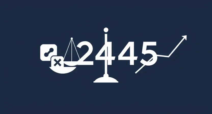 A visual representation of the B24A5 error code, perhaps as a stylized icon or graphic. Include elements symbolizing advantages and disadvantages, such as a scale balancing positive and negative symbols, or a graph showing a trend with both upward and downward slopes.