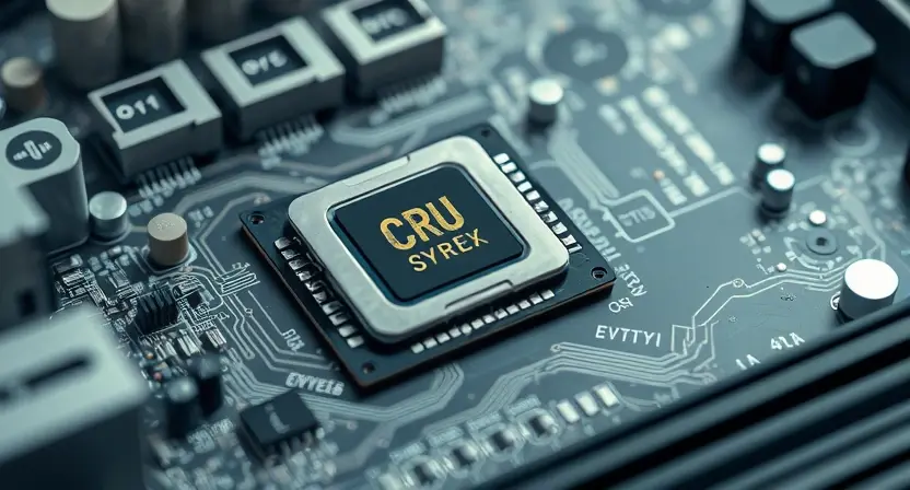 A close-up, detailed illustration of a computer motherboard with a highlighted CPU socket. Focus on the intricate circuitry and components around the socket. The image should convey a sense of technical precision and diagnostic examination.
