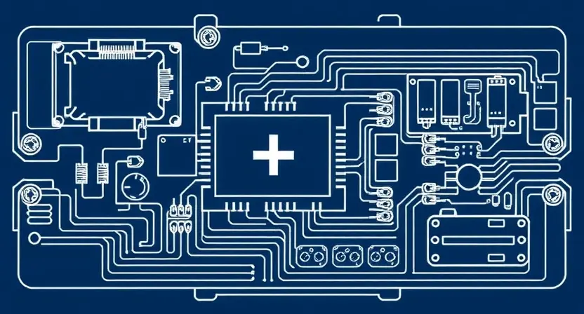 A high-quality technical illustration showing a break in an electrical circuit labeled with a plus sign (+) on a high-speed CAN bus, featuring clean lines, precise components, and a professional engineering diagram style