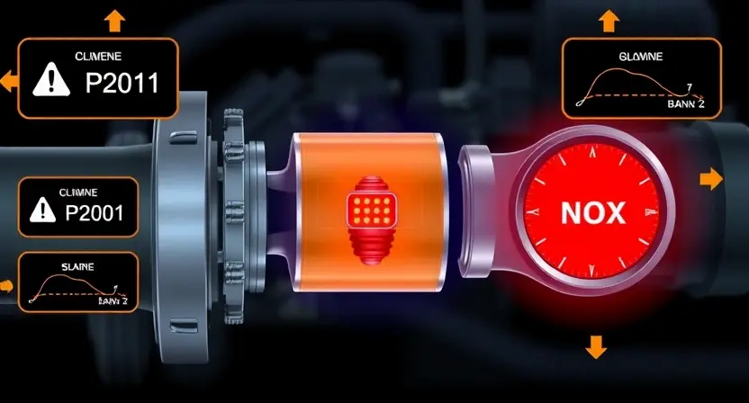 Ошибка P2001: снижение эффективности улавливателя NOx в банке 2