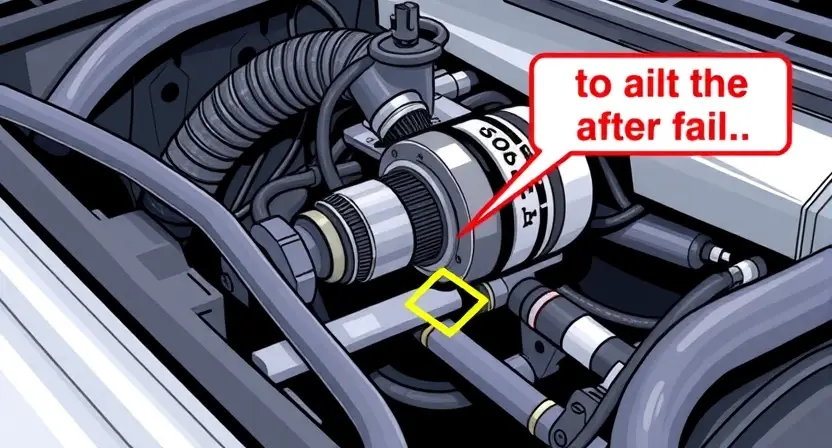 A close-up, detailed illustration of a car engine bay with a focus on the Mass Air Flow (MAF) sensor. The sensor should be clearly visible, along with surrounding engine components like air intake tubing and wiring. The image should convey a sense of technical precision and automotive mechanics.