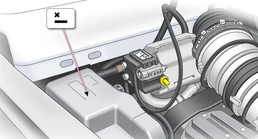 A detailed illustration of a car's engine bay, specifically focusing on the throttle position sensor and its wiring. The sensor should be clearly visible, along with the associated wiring harness and connectors. The background should be slightly blurred to emphasize the sensor.