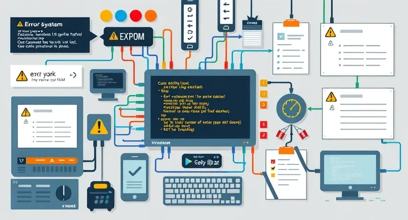 A detailed illustration depicting various symptoms of a malfunctioning system, such as error messages, warning lights, and diagnostic tools. The image should visually represent the causes and potential solutions to the malfunction.