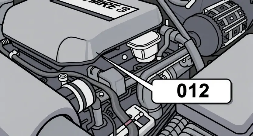 A close-up, detailed illustration of a car engine with a diagnostic code P0122 highlighted. Focus on the engine components like the intake manifold, oxygen sensor, and related wiring. Use a clean, technical style to represent the engine and diagnostic information.
