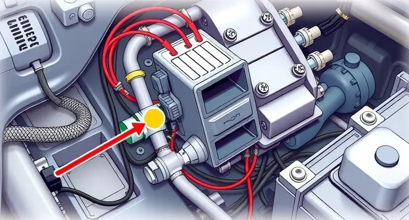 A detailed illustration of a car's transfer case control module with visible wiring and connectors, highlighting the point of disconnection. The image should show the transfer case and surrounding components in a realistic, high-quality style, emphasizing the mechanical and electrical aspects.