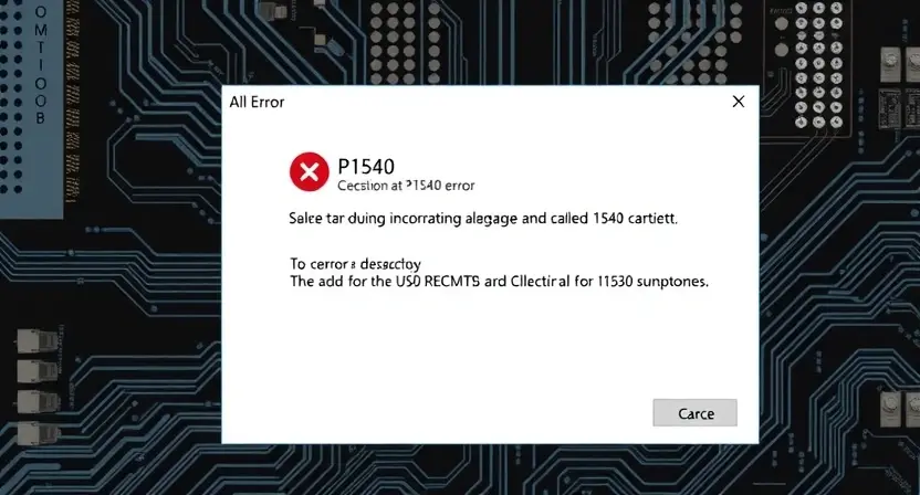 Общие симптомы ошибки P1540 — Описание ошибки P1540