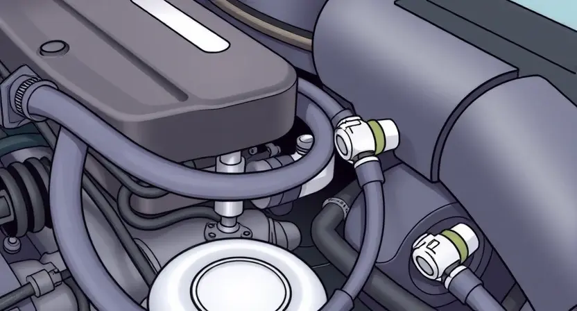 A close-up illustration of a car engine bay, focusing on the intake manifold and the associated temperature sensor wiring. The wiring should be clearly visible, perhaps with a slight visual indication of a fault (e.g., a subtle discoloration or a broken wire). The overall aesthetic should be clean and informative, suitable for a technical guide.